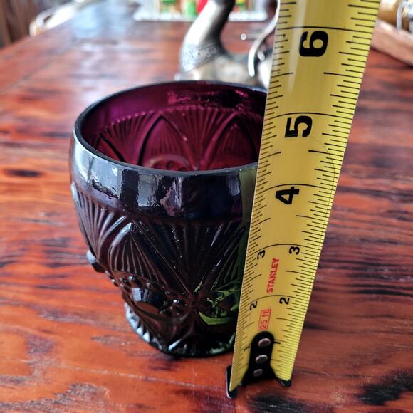 Purple Indiana Style Vintage Glass Vase Bowl - Picture 6 of 6